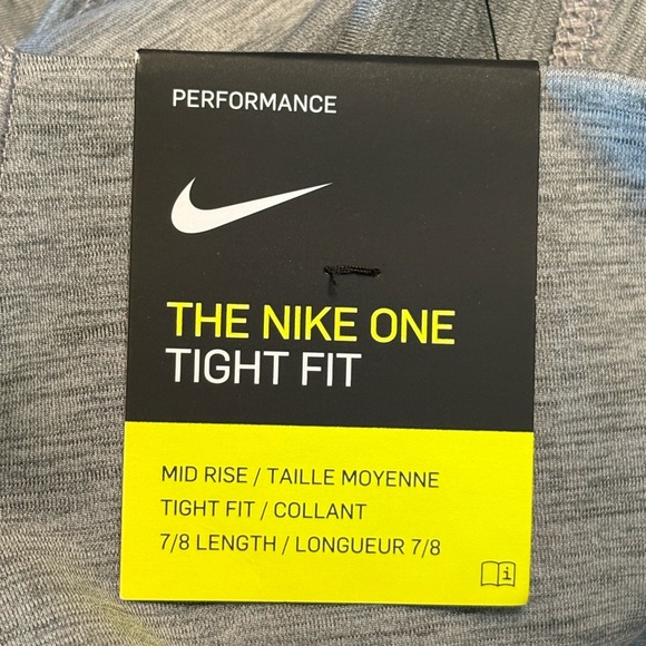 Nike Dri/Fit The Nike One Tight Fit Gray Form-Fitting 7/8 Leggings size M NWT - Picture 12 of 14